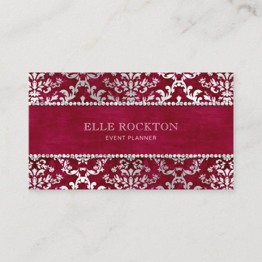 緋糸赤きちらりとダマスクの銀の愛 名刺 (正面)