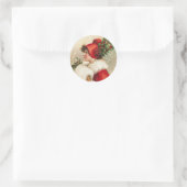 緋色かわいらしのホリデーカードの女ビクトリアン性 ラウンドシール (バッグ)