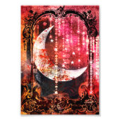 緋色とセピア神秘的な月の結晶 フォトプリント            (正面)