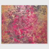 緋色と金ゴールド大理石 ラッピングペーパー (フラット)