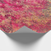 緋色と金ゴールド大理石 ラッピングペーパー (角)