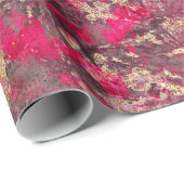 緋色と金ゴールド大理石 ラッピングペーパー (ロールコーナー)