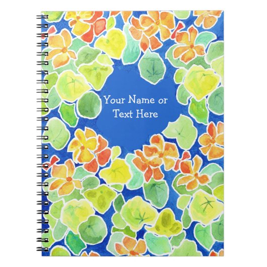 緋色と黄色のナスタスティウムスパイラルノートブック ノートブック (正面)