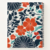 緋色と黒のモダンフローラ ノートブック (裏面)