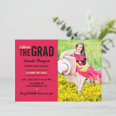 緋色と黒の卒業パーティー招待状 招待状 (スタンド正面)