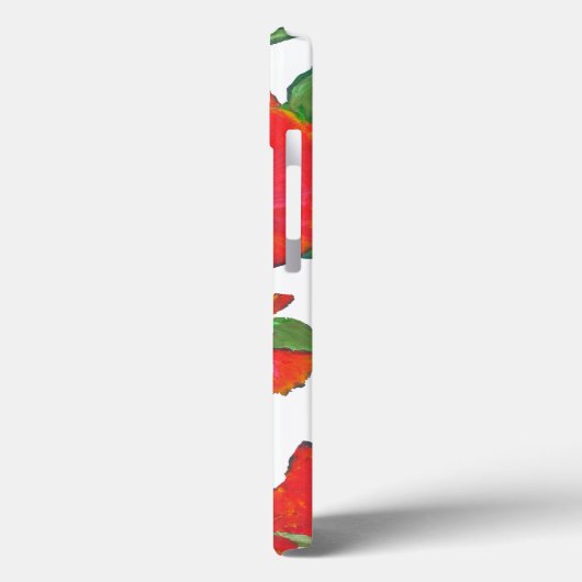 緋色と黒の東洋のケシが白に Case-Mate iPhoneケース (裏面 / 左)