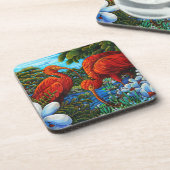 緋色のイビスコースターセット6 コースター (左側)