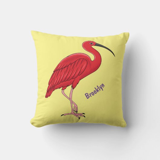 緋色のイビスバードマンガイラストレーション クッション (正面)
