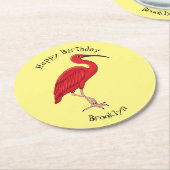 緋色のイビスバードマンガイラストレーション ラウンドペーパーコースター (アングル)