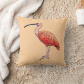 緋色のイビスバード クッション (ブランケット)
