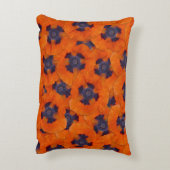 緋色のオレンジ色のポピーのシームレスなパターン アクセントクッション (裏面(縦))