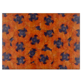 緋色のオレンジ色のポピーのシームレスなパターン カッティングボード