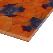 緋色のオレンジ色のポピーのシームレスなパターン カッティングボード (角)