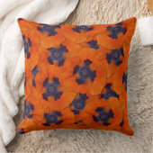 緋色のオレンジ色のポピーのシームレスなパターン クッション (ブランケット)