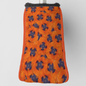 緋色のオレンジ色のポピーのシームレスなパターン ゴルフヘッドカバー (回転90)