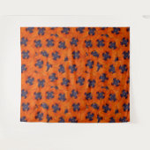 緋色のオレンジ色のポピーのシームレスなパターン タペストリー (正面(横))