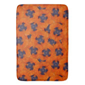 緋色のオレンジ色のポピーのシームレスなパターン バスマット (正面縦)