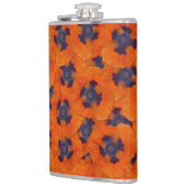 緋色のオレンジ色のポピーのシームレスなパターン フラスク (左)