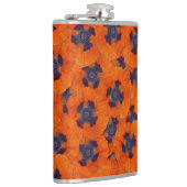 緋色のオレンジ色のポピーのシームレスなパターン フラスク (右)