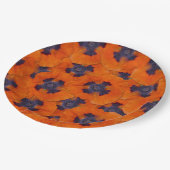 緋色のオレンジ色のポピーのシームレスなパターン ペーパープレート (アングル)