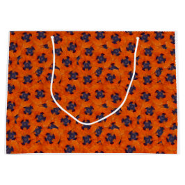 緋色のオレンジ色のポピーのシームレスなパターン ラージペーパーバッグ