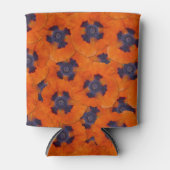 緋色のオレンジ色のポピーのシームレスなパターン 缶クーラー (正面)