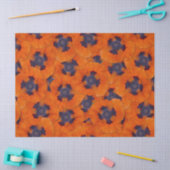 緋色のオレンジ色のポピーのシームレスなパターン 薄葉紙 (クラフト)