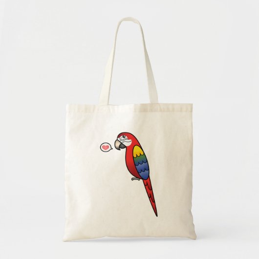 緋色のキャラクターマカオのオウム 鳥 愛 トートバッグ (正面)