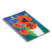 緋色のケシのカスタマイズ可能なスパイラルノートブック ノートブック (右側)