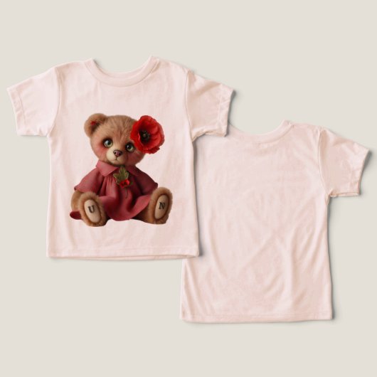 緋色のケシのテディ (デザイン正面&裏面)