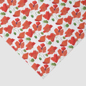 緋色のケシの花のパターンへカスタマイズ 薄葉紙 (詳細)