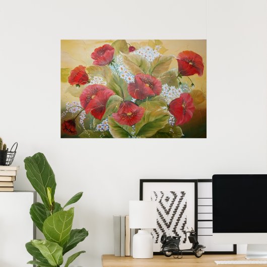 緋色のケシ ポスター (ホームオフィス)