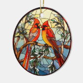緋色のソングバーズステンドグラスオーナメント セラミックオーナメント (左)