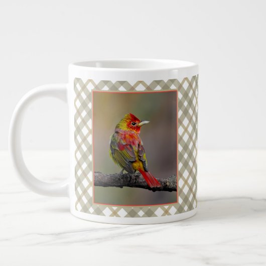 緋色のタネガーの成型品 – オリジナル写真 ジャンボコーヒーマグカップ (左)