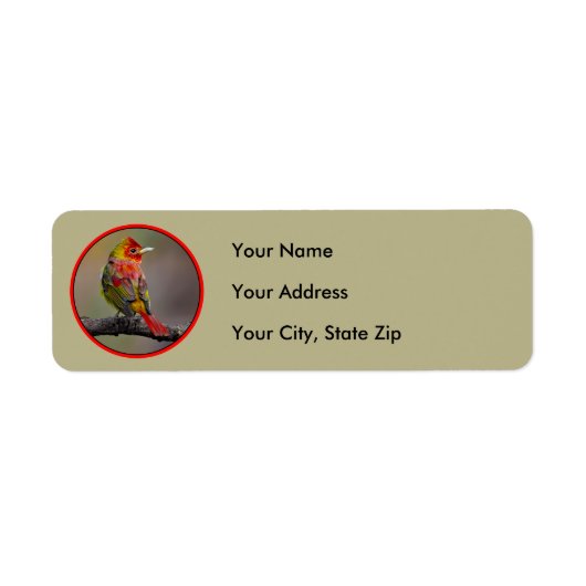 緋色のタネガーの成型品 – オリジナル写真 ラベル (正面)