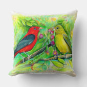 緋色のタネジャーズ・バードアート クッション (正面)