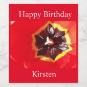 緋色のチューリップワインラベル ワインラベル (シングルラベル)