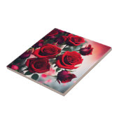 "緋色のバラ開花:情熱の花束" タイル (側面)