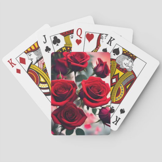 "緋色のバラ開花：情熱の花束" トランプ (裏面)