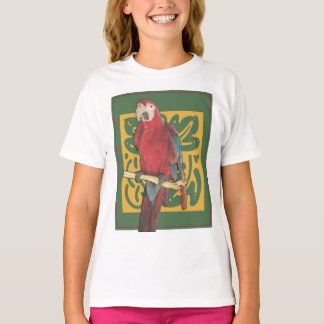 緋色のパロットアート Tシャツ