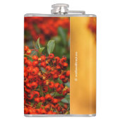 緋色のファイアソーンの上の仙人ツグミの松の鳥 フラスク (裏面)