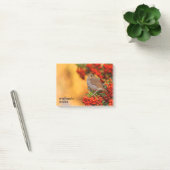 緋色のファイアソーンの上の仙人ツグミの松の鳥 ポストイット (オフィス)