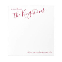 緋色のファミリ名スクリプトメモ帳 ノートパッド