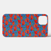 緋色のフィールドポピーの青いiPadケースメイトのケース Case-Mate iPhoneケース (裏面 (横))
