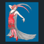 緋色のフラッパー ポスター<br><div class="desc">1920年代の「フラッパー」という言葉は、短いスカートをはいて髪を切り、ジャズに変え聞、当時の受け入れ可能な行為に対して軽蔑を表明した若い西洋人女性の「新種」に適用された。</div>