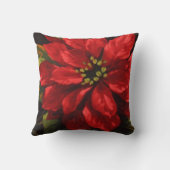 緋色のポインセチアエレガントクリスマス クッション (裏面)