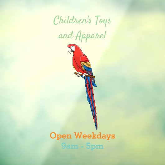 緋色のマカオのオウム漫画イラストレーション ウィンドウサイン (シート3)