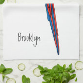 緋色のマカオのオウム漫画イラストレーション キッチンタオル (折り畳み)