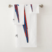 緋色のマカオのオウム漫画イラストレーション バスタオルセット (インサイチュ)