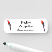 緋色のマカオのオウム漫画イラストレーション 名札 (インサイチュ)